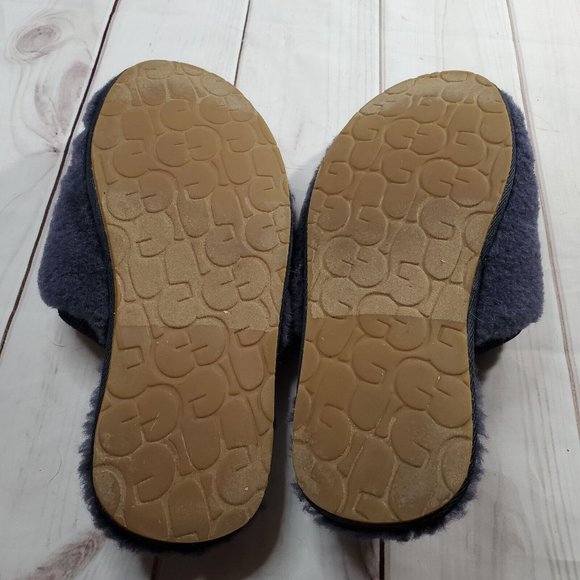 Ugg Flufette Slippers Shoes 8 Womens Plush Shearling Slip On Blue 1102594 - Picture 8 of 10